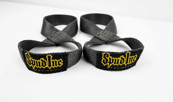 1.5” Black Figure 8 Deadlift Straps