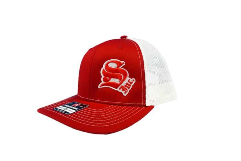 red white cap